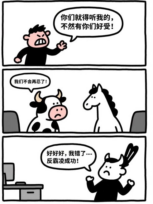 小牛和小马反职场霸凌。预览效果