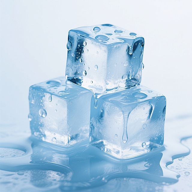 透明冰块，融化的冰棱造型，表面有水滴，光滑透明，蓝色调，白色背景，高清，特写，晶莹剔透，立体感强，冰块堆叠，融化效果，冰棱细节，清凉感，反光效果，冰块纹理，融化的水珠，冰的质感，融化的边缘，水滴滑落，冰的透明度，融化的形态，清凉氛围，冰的光泽，融化的冰块，水滴细节，冰块的反光，融化的冰柱，透明感，冰块的结构，融化的过程，冰的晶莹，水滴的光泽，冰块的堆叠方式，融化的冰面，清凉的色调，冰块的棱角，融化的痕迹，水滴的形态，冰的纹理细节，融化的冰棱造型