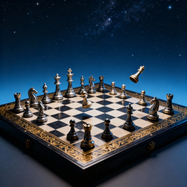 帮我设计一张头像，内容为一个棋盘为主题，寓意掌控大局预览效果