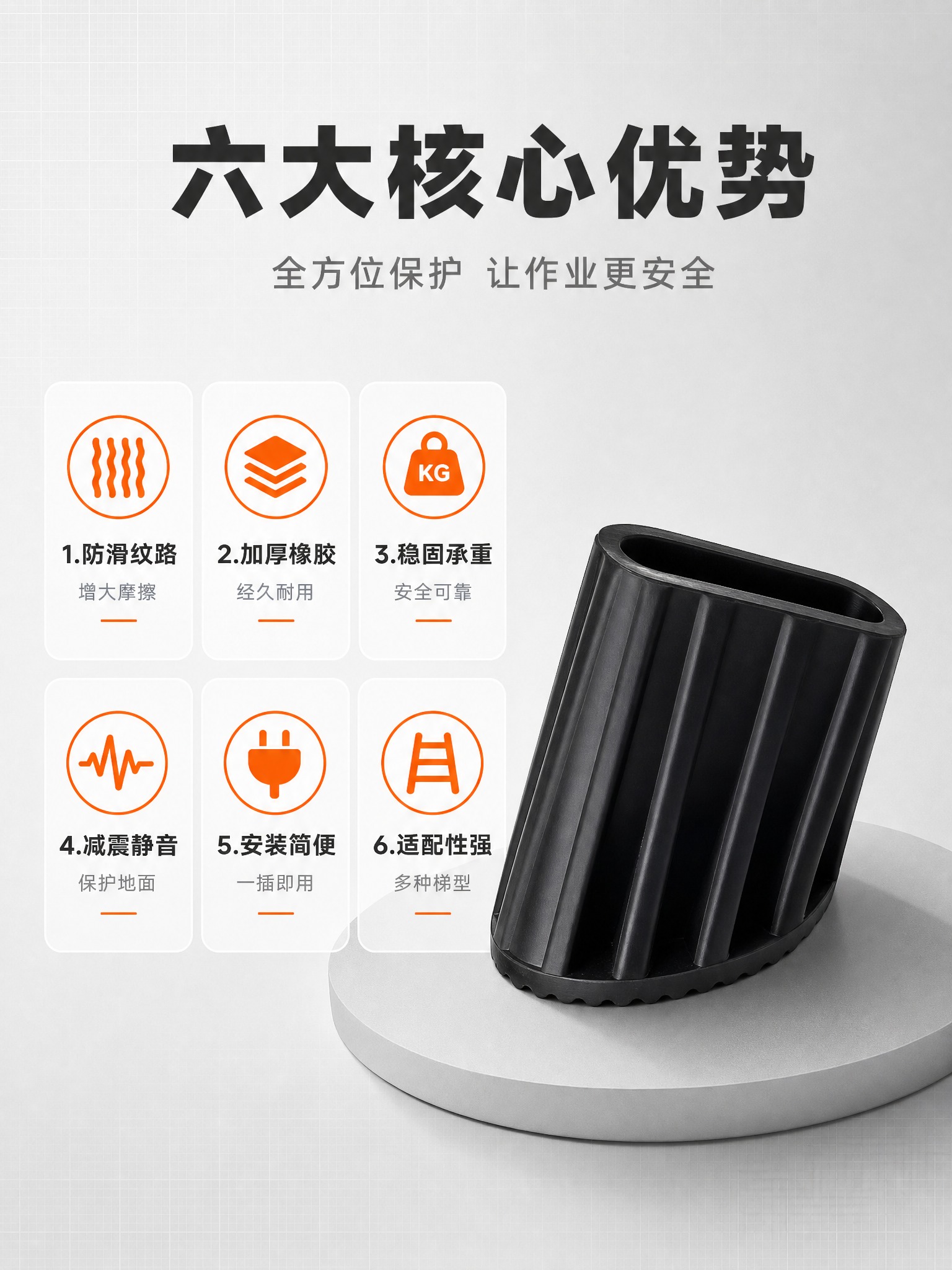 [商品] 使用【图2】黑色橡胶工作梯前地脚；保留45度侧面视角… - 图片创意预览