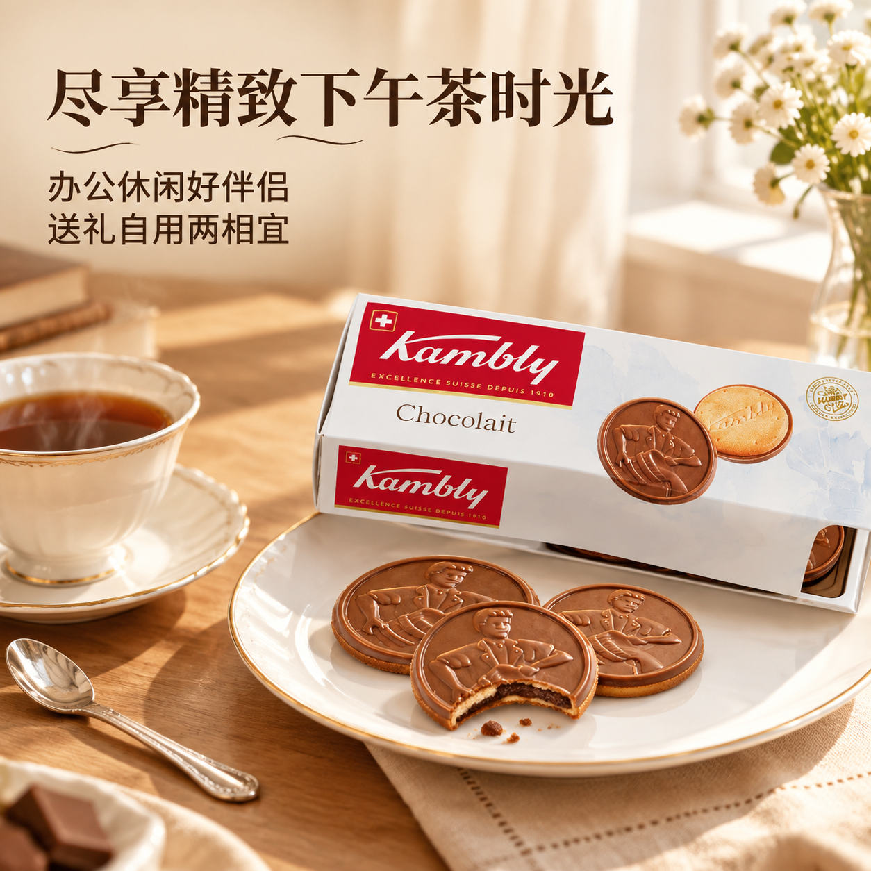 [主图-4] 场景与体验图，核心任务是展示Kambly巧克力饼… - 图片创意预览