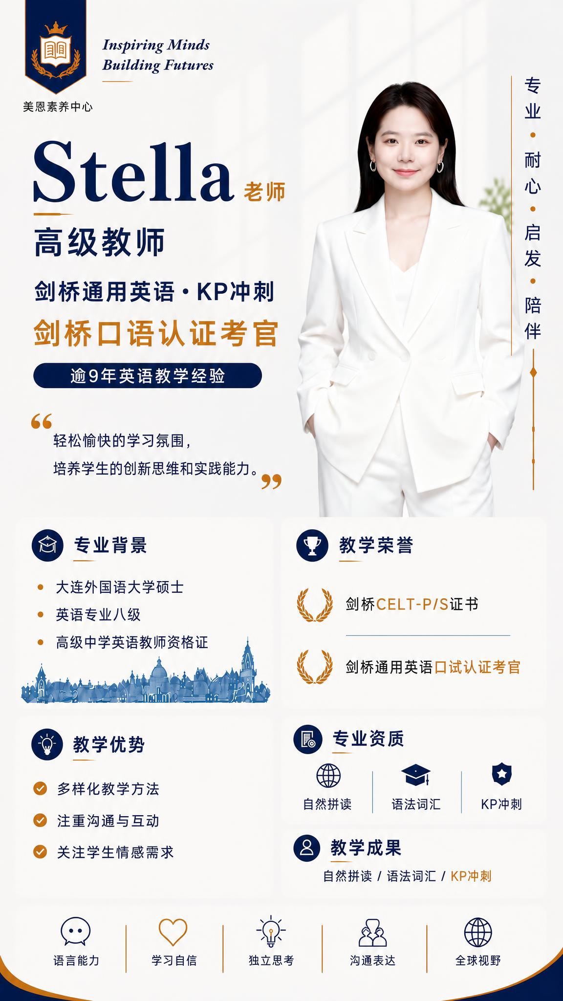 一张竖版教师形象介绍海报，完全复刻参考图的版式布局和设计风格。… - 图片创意预览