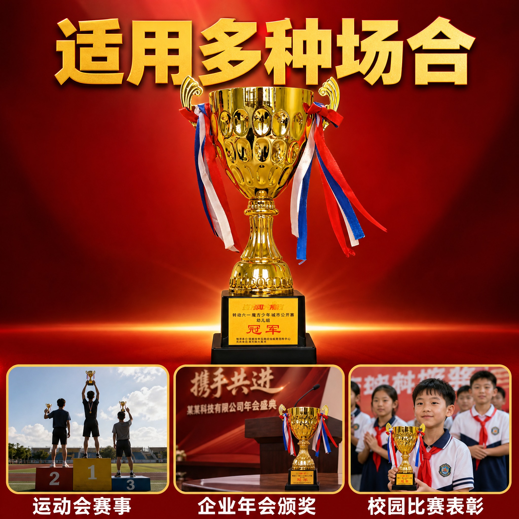 [主图-4] 金属奖杯定制 多场景适用展示 企业学校赛事通用。… - 图片创意预览