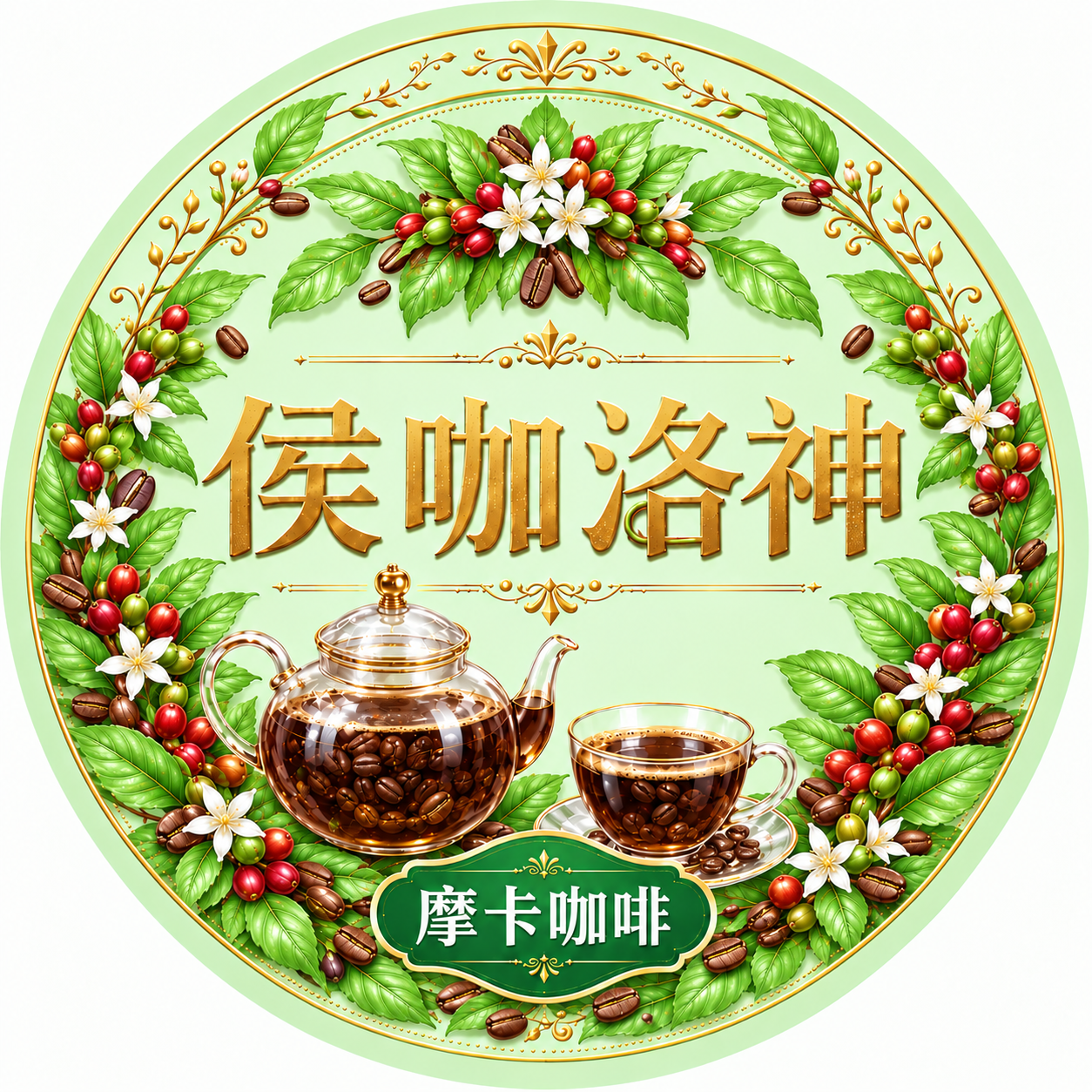 基于参考图修改，将画面中所有咖啡树叶的颜色调浅，从深墨绿色改为… - 图片创意预览