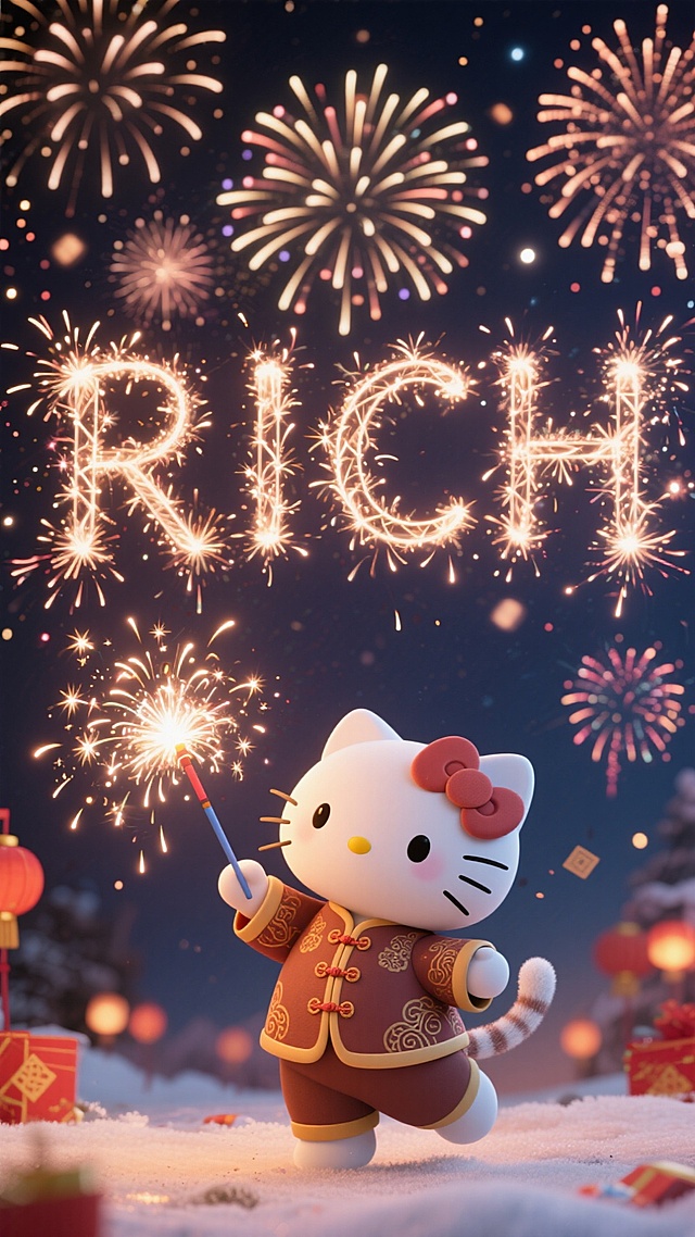 新年壁纸｜Kitty发财