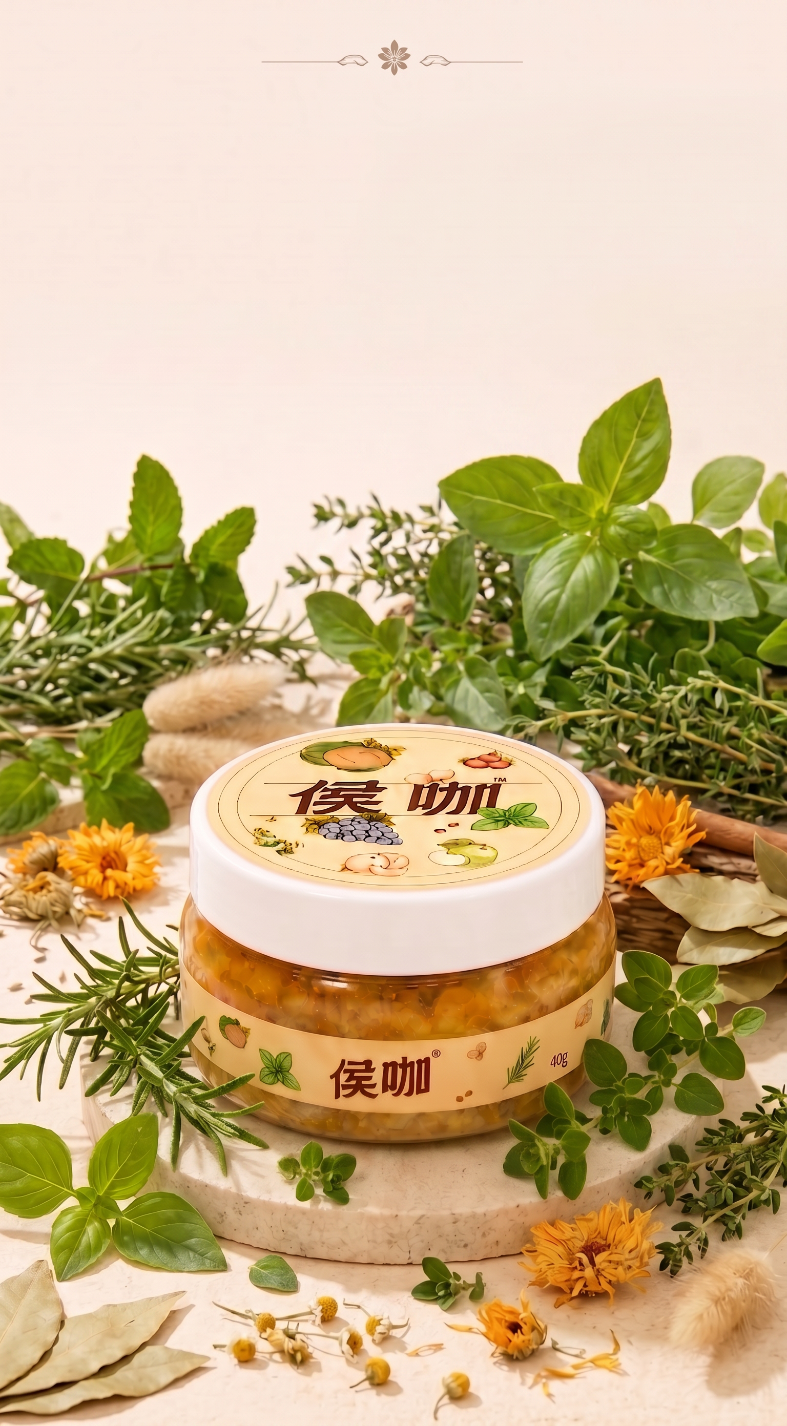 去掉右上角杂乱的枯木堆，保持干净浅米色背景，增加更多新鲜绿叶草… - 图片创意预览