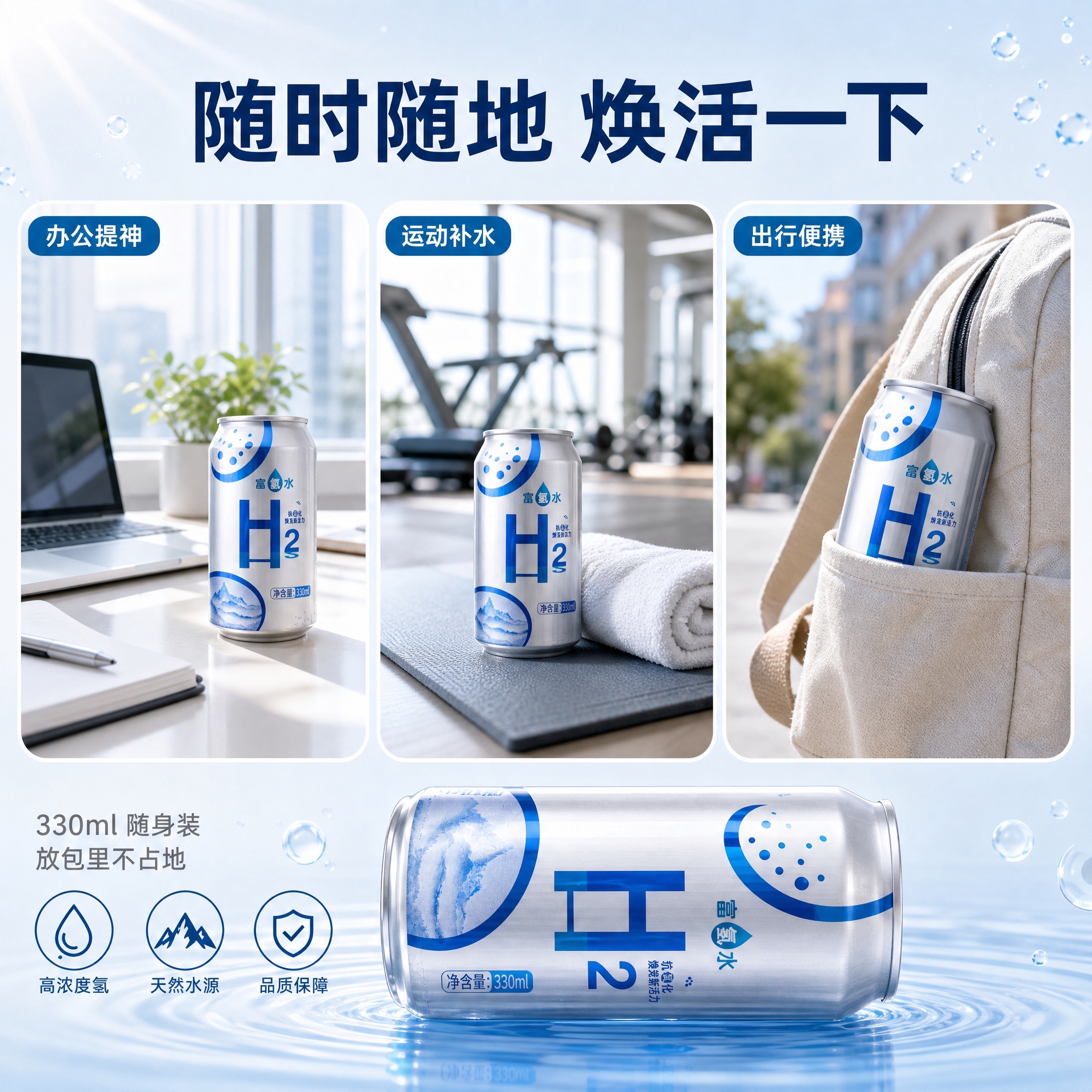 [主图-4] 多场景种草主题 展示办公运动出行三大饮用场景 强… - 图片创意预览