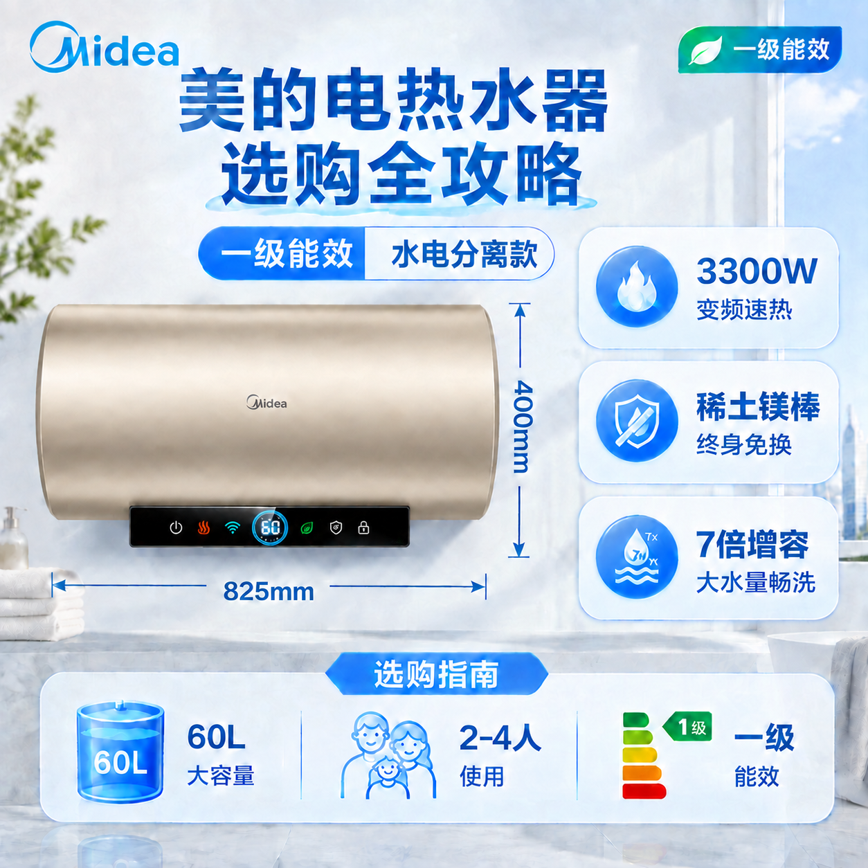 修改电热水器底部黑色显示面板：调整图标的颜色（改变部分图标的发… - 图片创意预览
