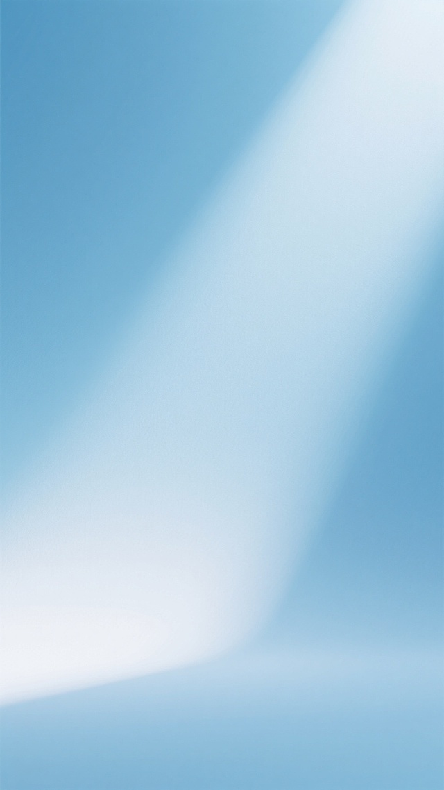 一张采用柔和浅蓝色渐变背景的设计图，整体呈现出简约、清新的现代风格，光线从画面上方偏右位置柔和洒落，形成自然的光影过渡效果，营造出宁静、通透的氛围。背景色彩从左上角的浅天蓝色平滑渐变至右下角的淡白色，渐变层次细腻且过渡自然，没有明显的色块分割，保持了原有的色彩和谐度与光影质感。画面中没有多余的装饰元素，仅以纯粹的渐变色彩构成主体，整体视觉效果干净利落，符合现代简约的设计感，同时通过变换渐变的角度和明暗分布，在保持浅蓝色基调的基础上呈现出新的视觉样式。
