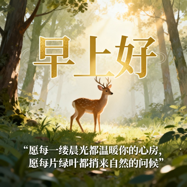 生成28张差异化的问候图片，1：1，或者3：4，文字主体是”早安“或”早上好“或“周二，你好”需要放大一点，排版和字体跟其他祝福语不一样一点，祝福语的字数20个字左右，画面可以是风景，或是人物，或是唯预览效果