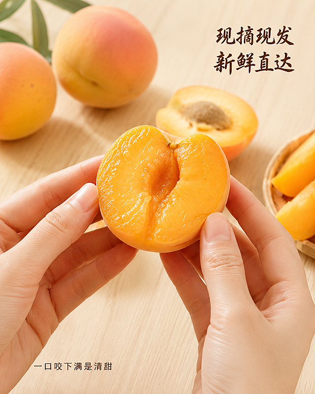 「图片1」，生成一套详情页，商品名称为沙地肉杏，适配抖音/快手平台，单图比例为高级A+ (电脑端)，需求屏数为10张。