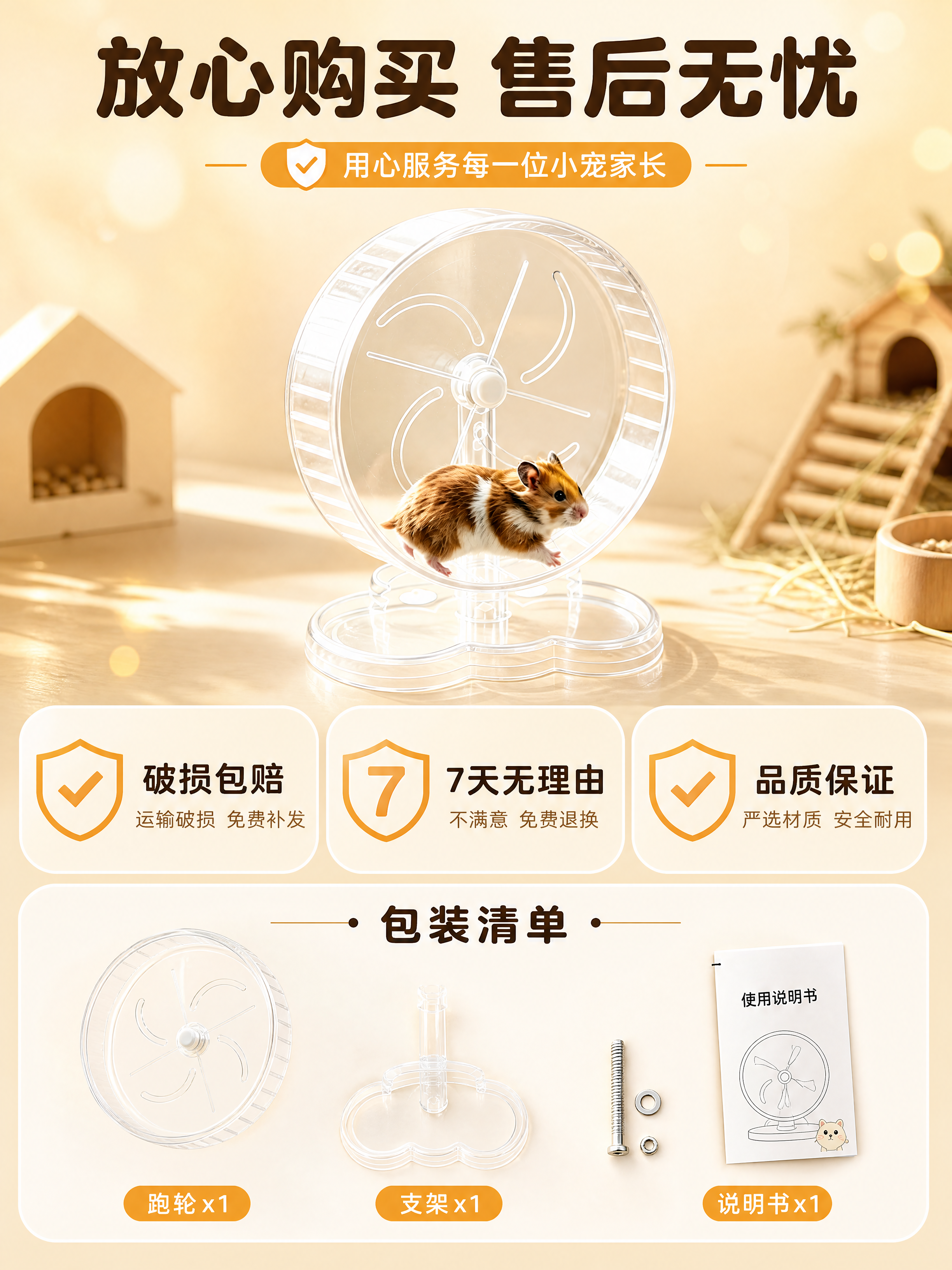 [商品] 使用【图1】透明亚克力仓鼠跑轮；保留透明跑轮主体、支… - 图片创意预览