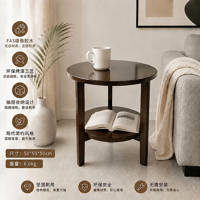 将图片左下角标注的尺寸信息40*40*50修改为50*50*50，重量信息4.6kg修改为6.6kg，保持其余文案、排版、整体风格和背景不变