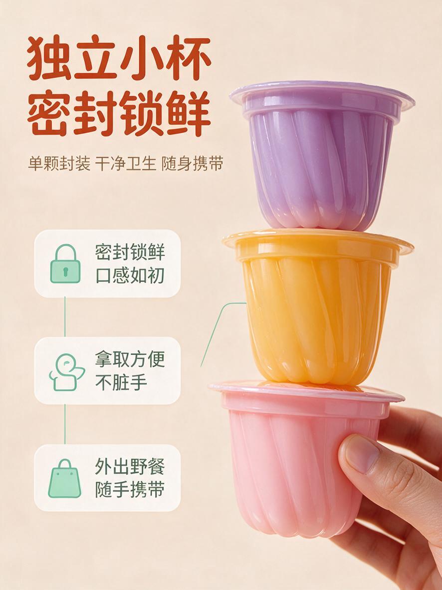 [商品] 使用【图3】【图4】【图5】三种口味带盖果冻杯侧面特… - 图片创意预览
