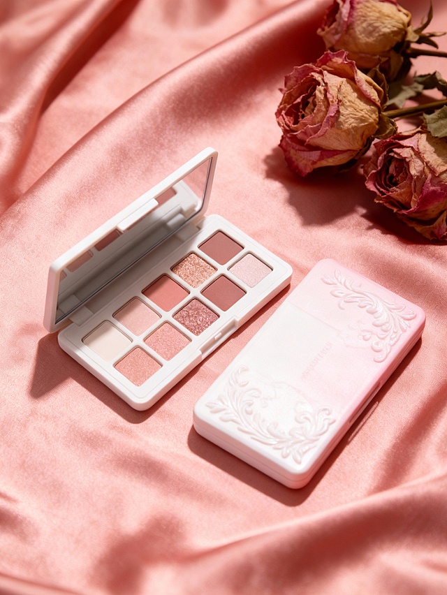 粉色复古·美容美妆·丝绒质感元素·商品图