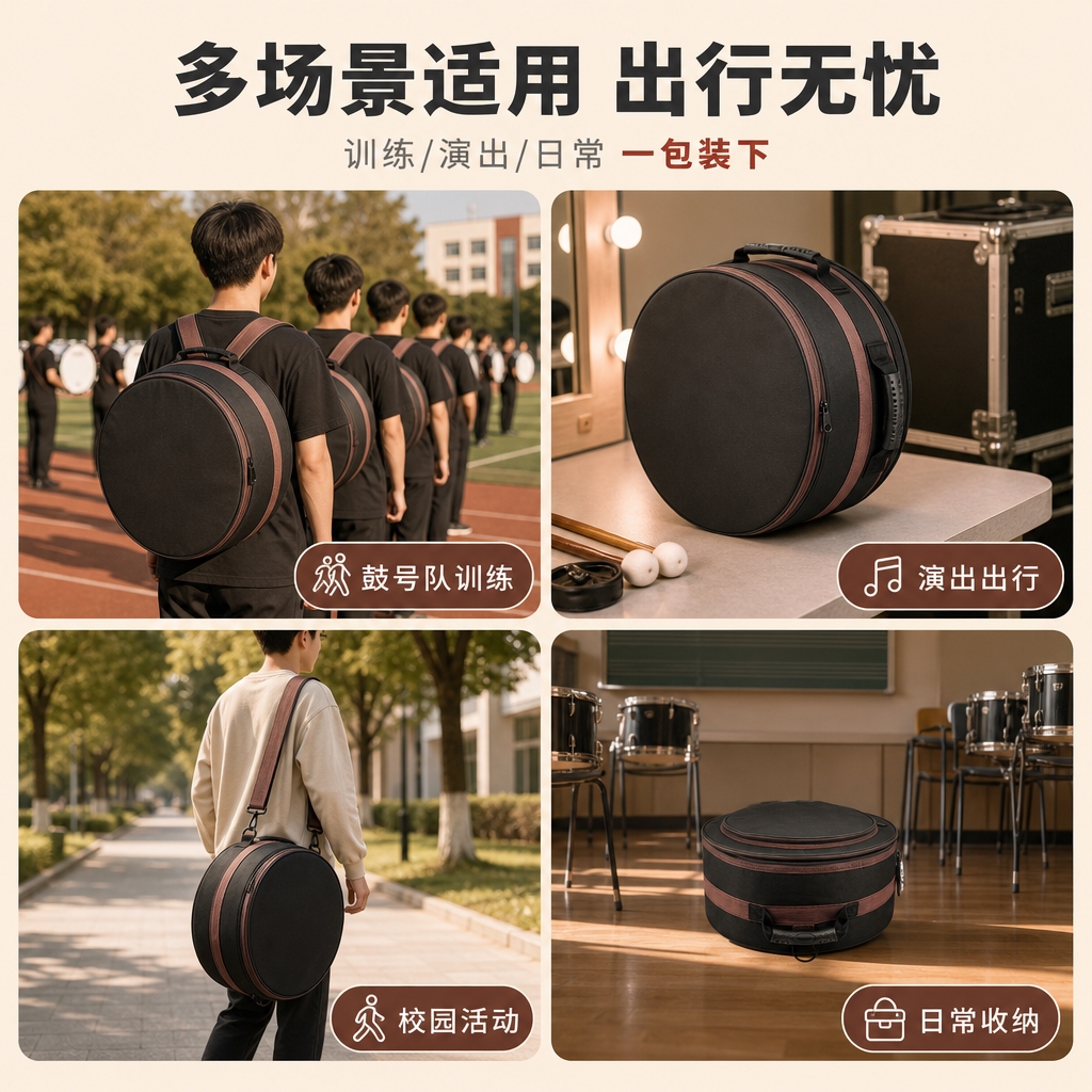 [商品] 使用【图2】黑色牛津布军鼓包；保留产品外观、颜色、材… - 图片创意预览