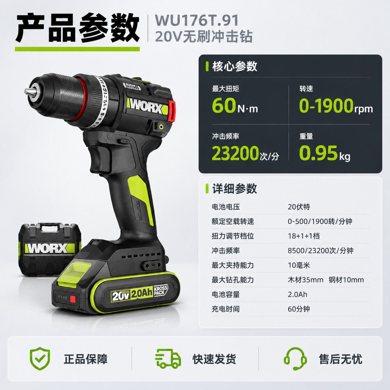 [主图-5] 威克士冲击钻规格参数与产品型号图 完整参数信息展… - 图片创意预览