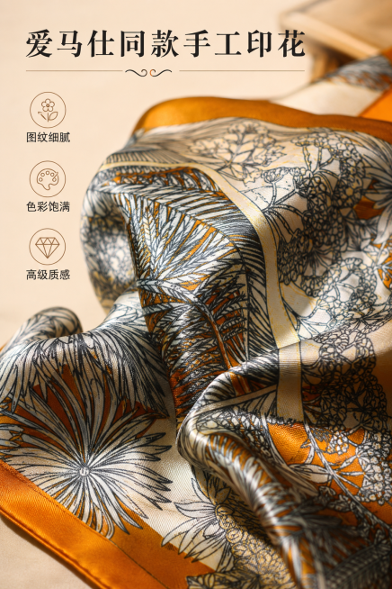「图片1」「图片1」「图片1」「图片1」1.[产品名称]：春兰秋菊系列轻奢商务礼品套装（丝巾胶囊晴雨伞礼盒）

2.[核心卖点]：

轻奢超大款方巾110x110cm，平价版真丝缎面
爱马仕同款手工印预览效果