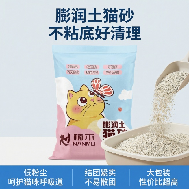 我的产品是猫砂，用我提供多产品图帮我做10张拼多多用的主图预览效果