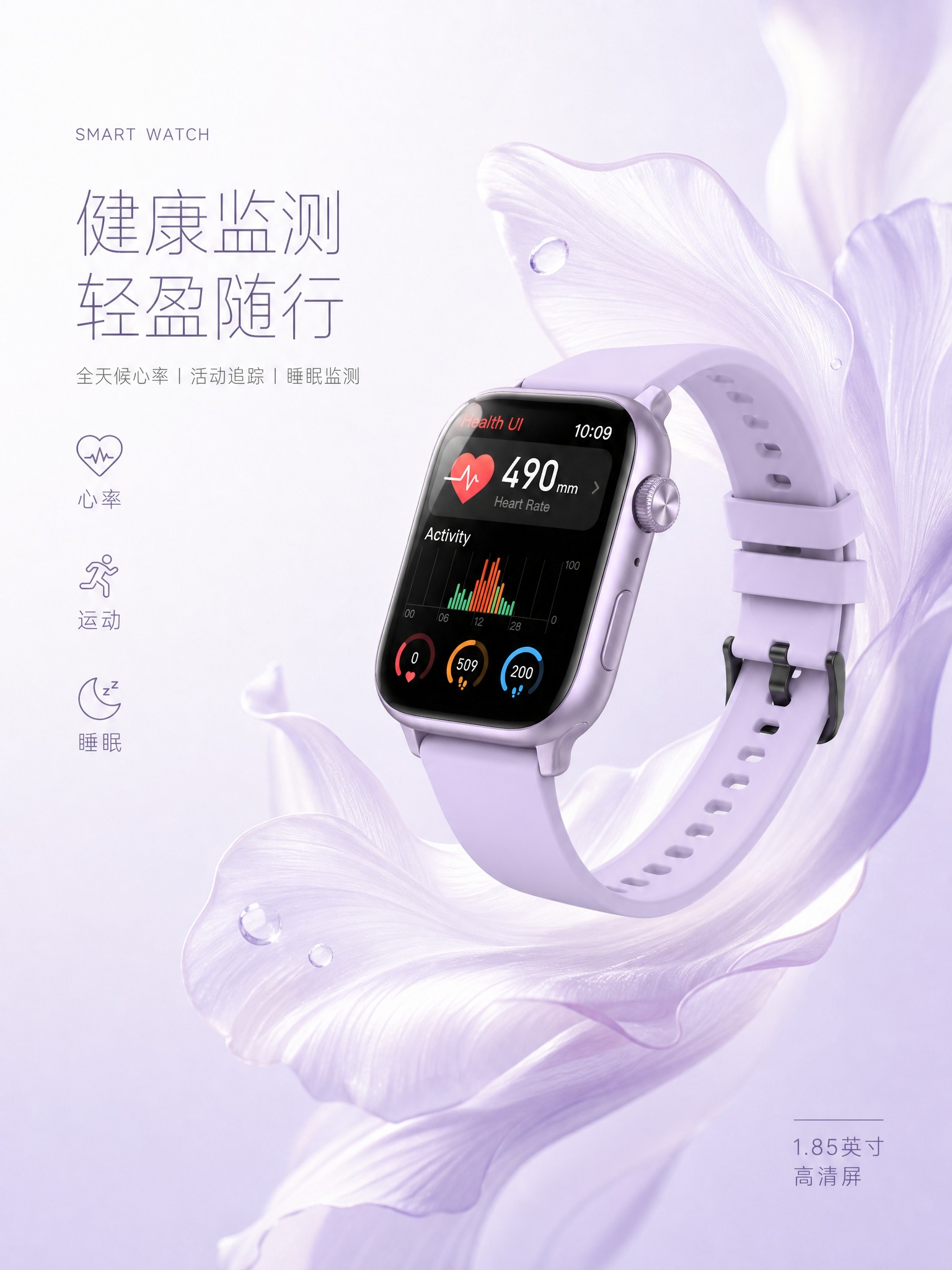 生成场景主图，3:4比例，3D渲染极简海报，纯白到极淡薰衣草紫… - 图片创意预览