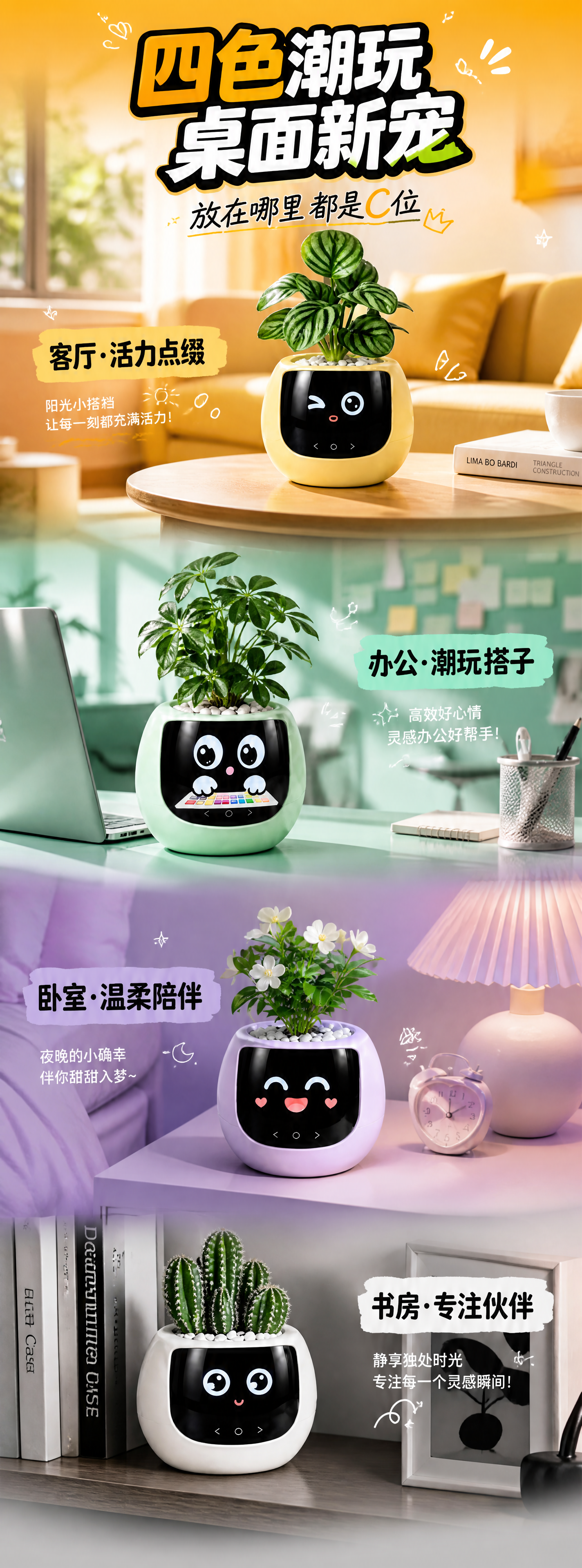淘宝详情页超长竖图，3:8比例（非常高），潮玩风格，场景搭配主… - 图片创意预览
