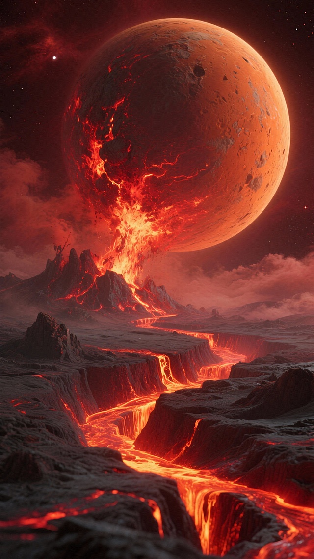 帮我生成50张关于月亮和星球的图片