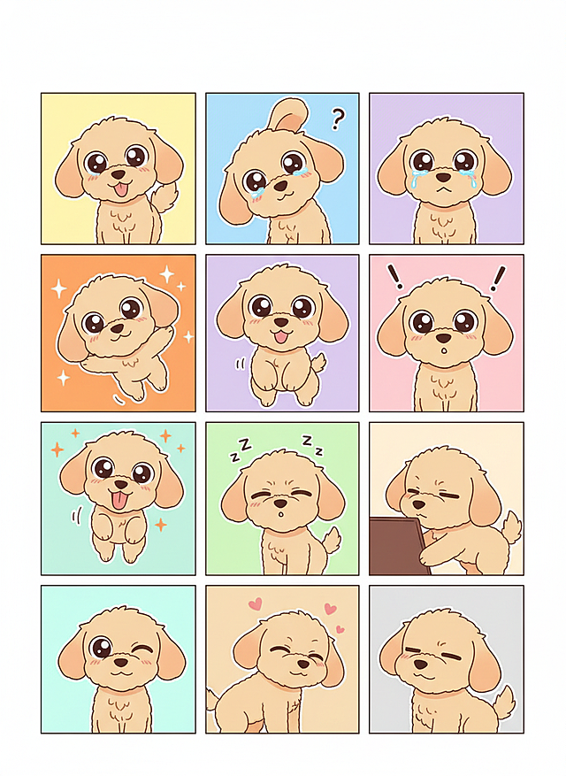 灵感源自家里淘气的泰迪，每次洗完澡毛发都是米白色的，过个两三天就变成浅棕色