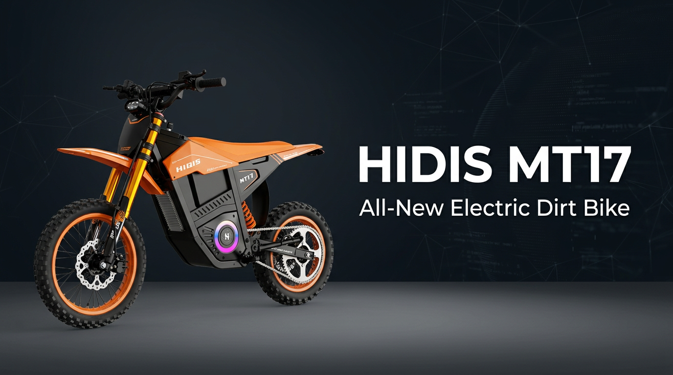 基于参考图中的HIDIS MT17电动越野摩托车，制作视频首屏… - 图片创意预览
