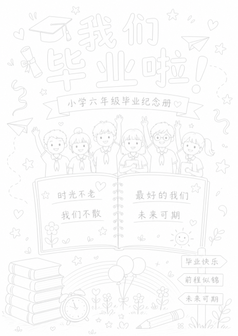 把这张手抄报线稿的线条进一步调浅，比当前颜色更浅，保留所有设计和文字内容不变，保持线稿风格预览效果