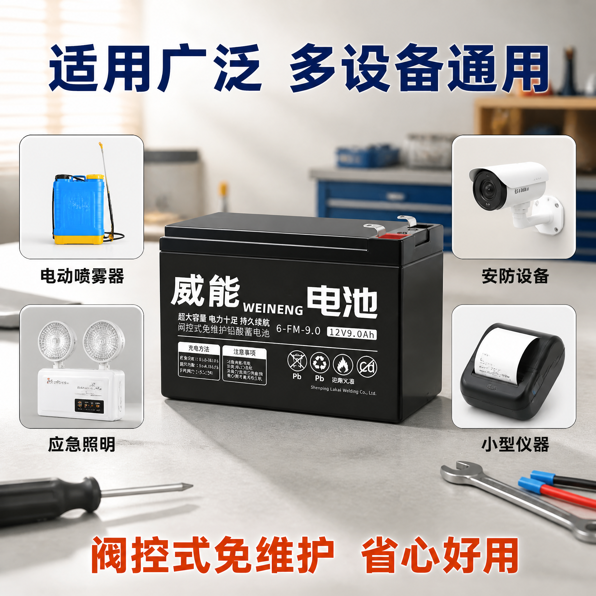 [主图-4] 威能蓄电池适用场景展示图，多设备通用。 [氛围风… - 图片创意预览