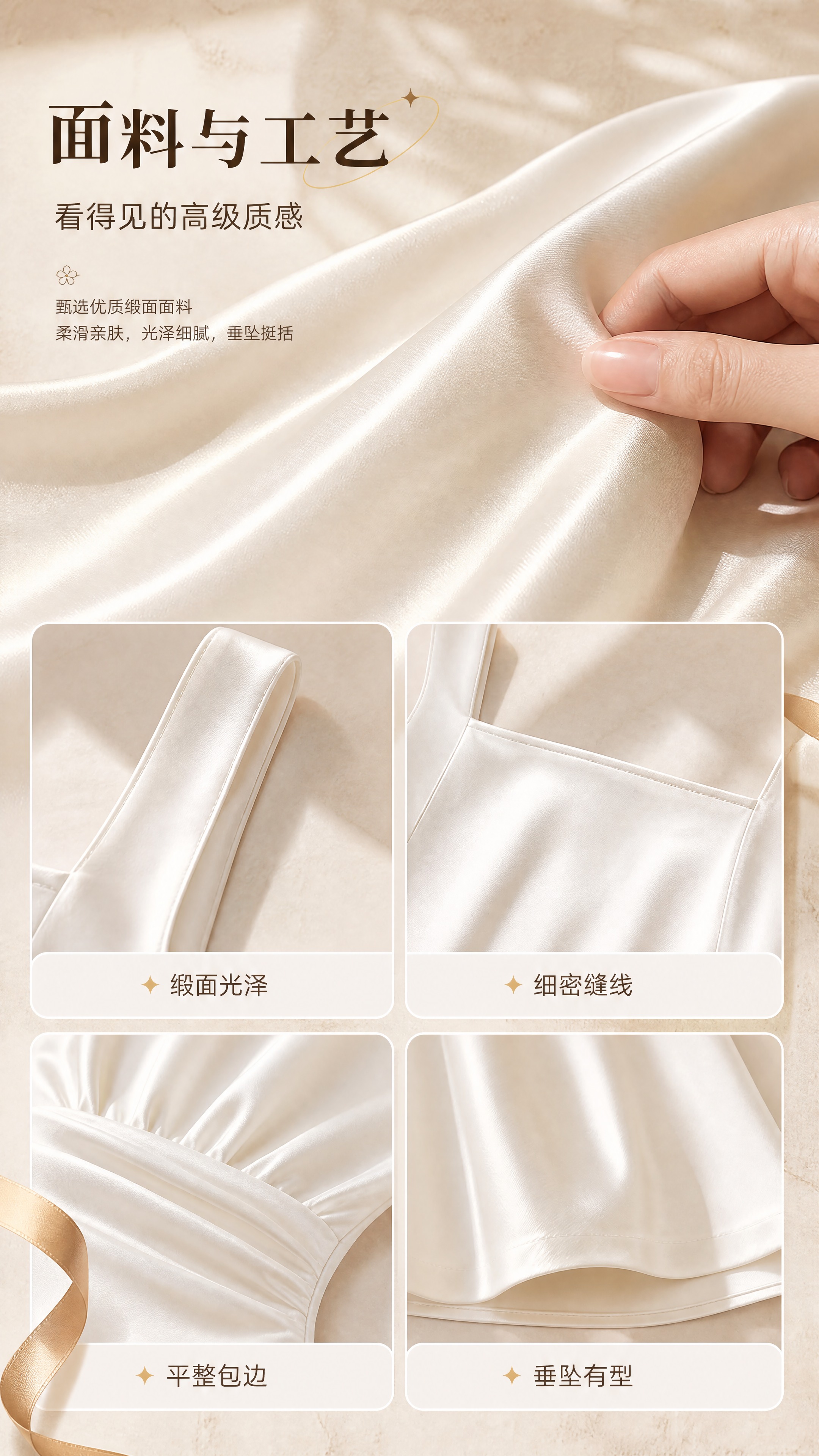 [商品] 使用【图1】白色方领收腰吊带连衣裙；商品处理：保留方… - 图片创意预览