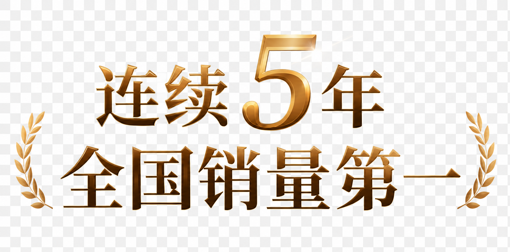 提取图片中的主标题文字"连续5年 全国销量第一"，包括金色的数… - 图片创意预览
