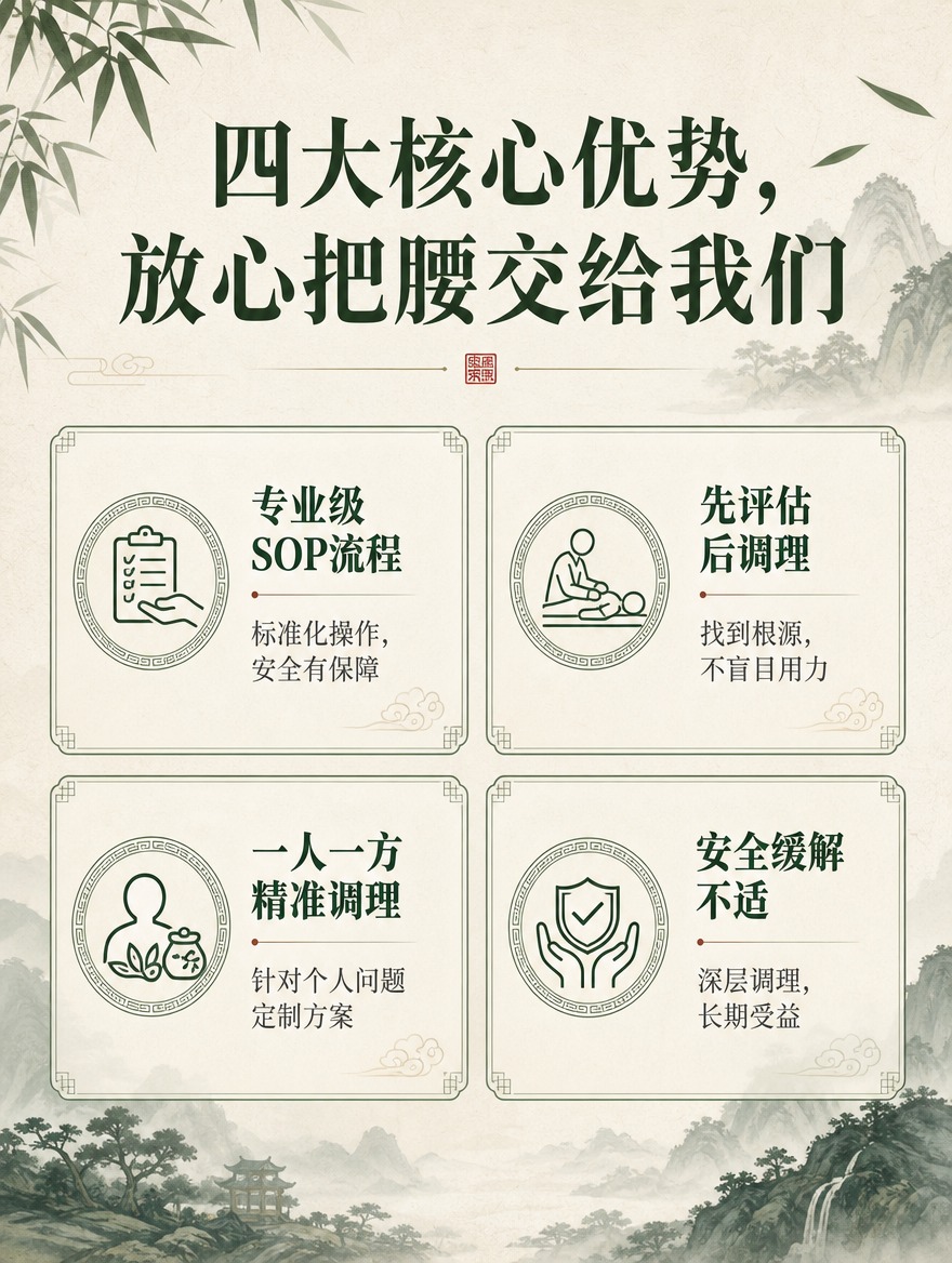 [商品] 非实物服务类：腰背推拿调理服务，中医馆中式古风调性，… - 图片创意预览