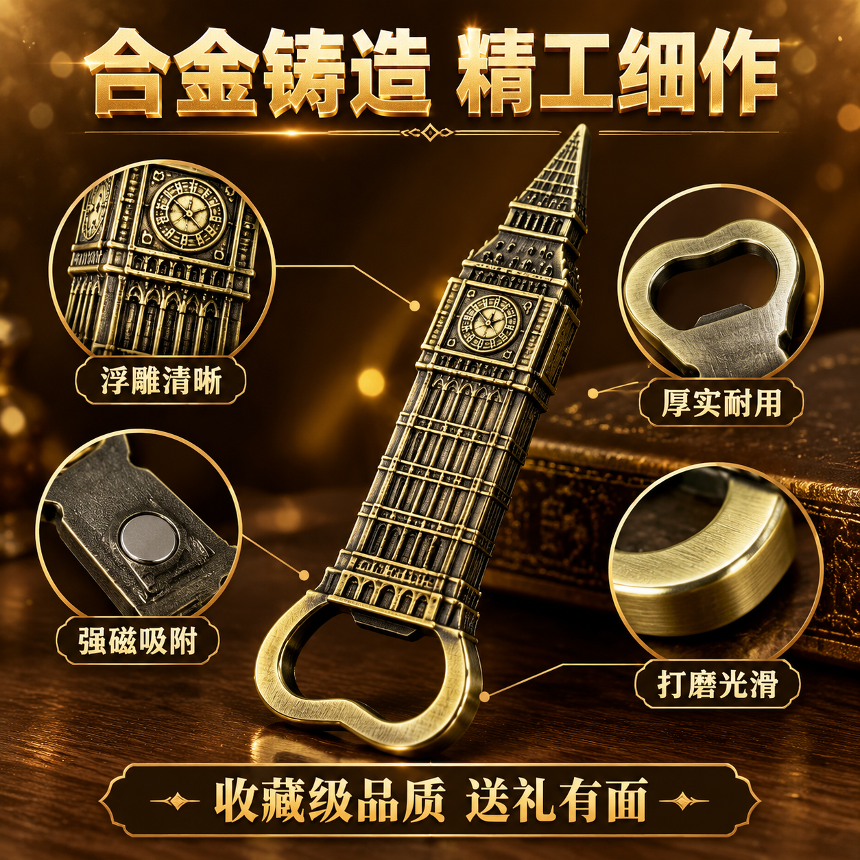 [主图-3] 材质品质图，主题为合金材质精工铸造，突出金属质感… - 图片创意预览