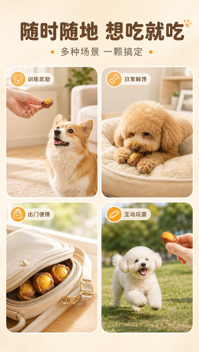 [商品] 使用【图1】肉绕蛋黄宠物零食，浅色鸡肉款和深色鸭肉款… - 图片创意预览