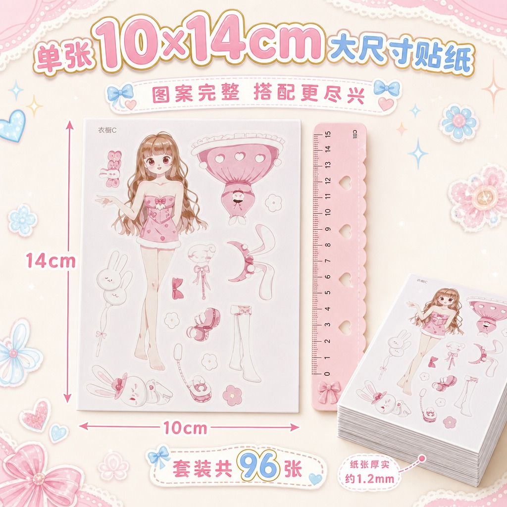 [主图-5] 尺寸展示 规格说明。 [统一基调] 甜美可爱马卡… - 图片创意预览
