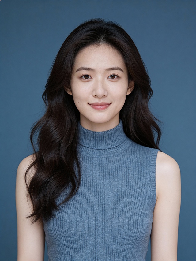 高智领英高管蓝色上衣女士形象照