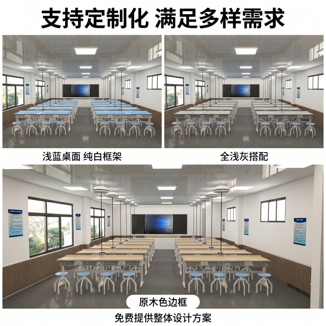[主图 4] 多种定制效果场景展示
[氛围风格] 现代多样化展示专业风格
[画质] 商业摄影质感，光线柔和通透，产品清晰真实，画面干净高级
[元素] 保持产品核心结构吊装设计和风格配色和前三张主图完全预览效果
