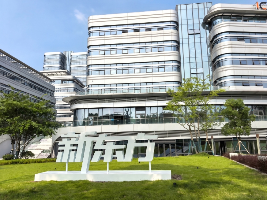 消除图片上方伸出来的树枝枝桠，补充和原图一致的蓝天背景，保持和原图一样的风格和色彩，没有突兀感，保留所有建筑和文字内容不变预览效果