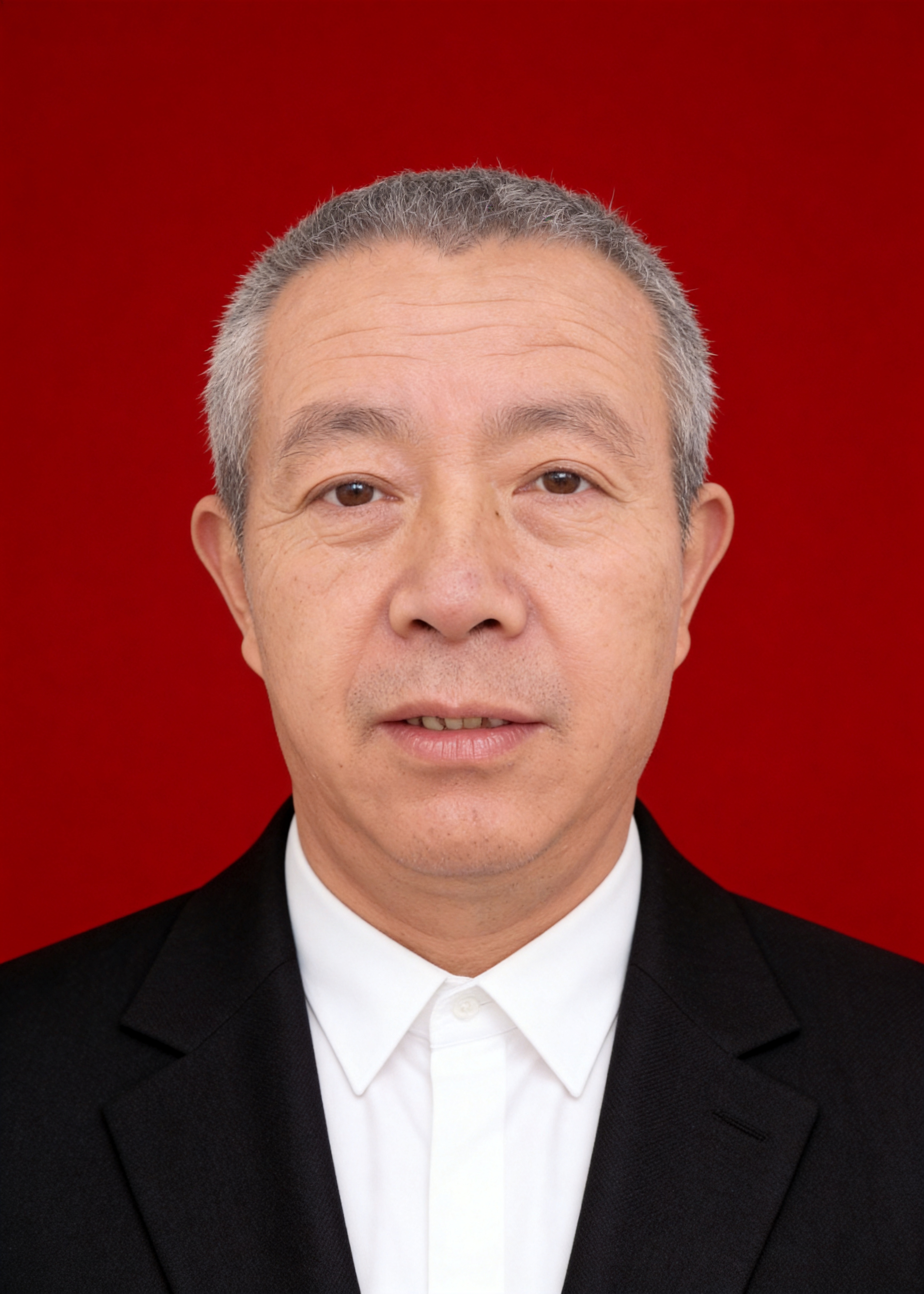 保留第一张图中人物发型、脸型、年龄特征生成标准样式纯正面证件照… - 图片创意预览