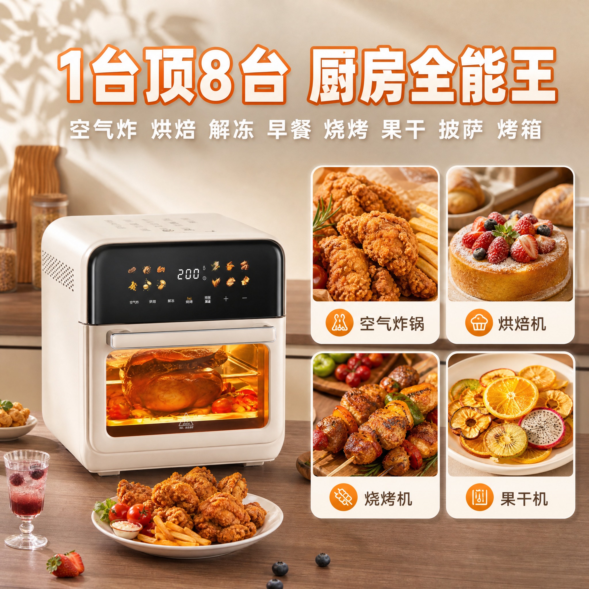 [主图-2] 主题：一机多用核心价值展示，突出8种功能合一的高… - 图片创意预览