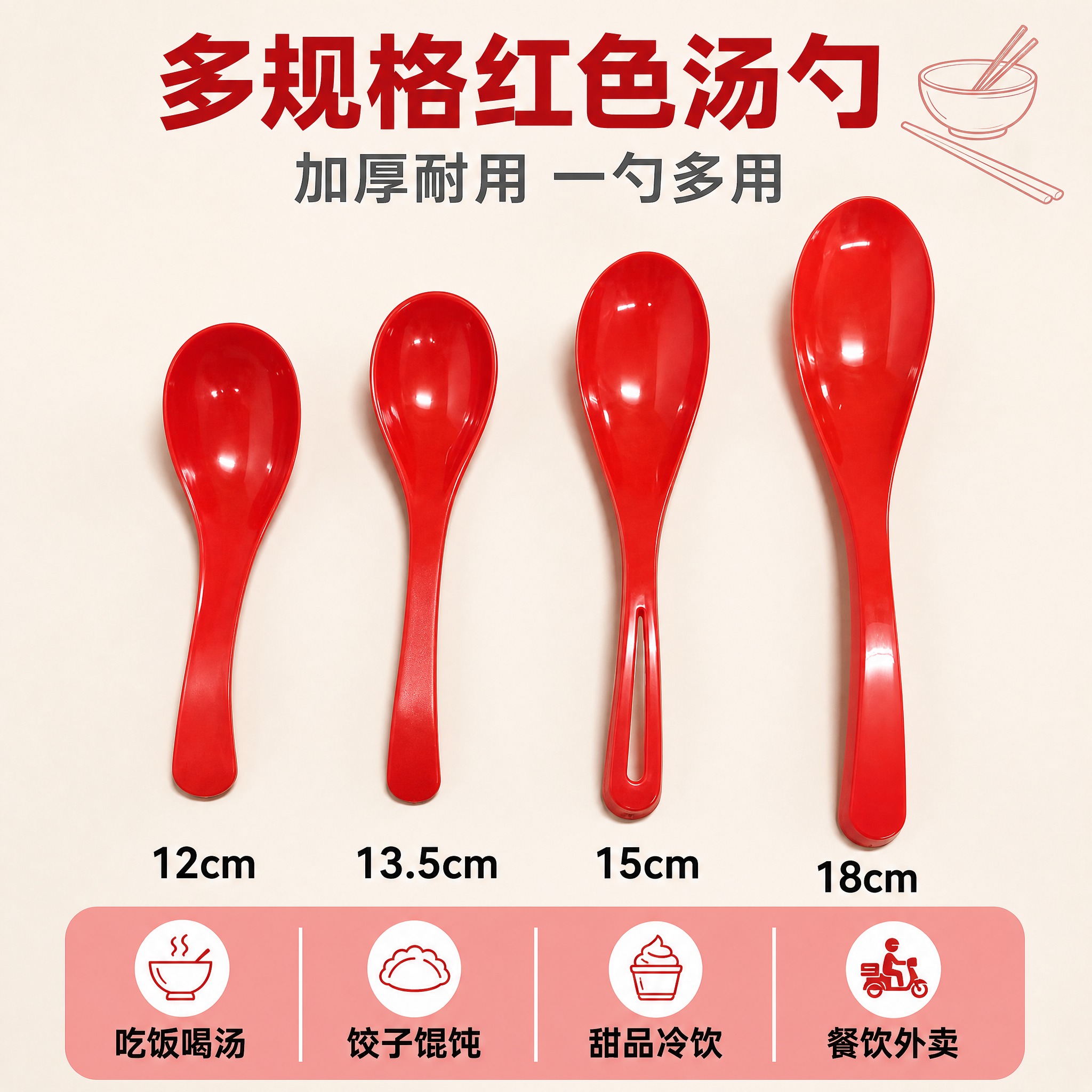 [主图-1] 首图 多规格红色汤勺产品识别与购买欲。淘宝/天猫… - 图片创意预览