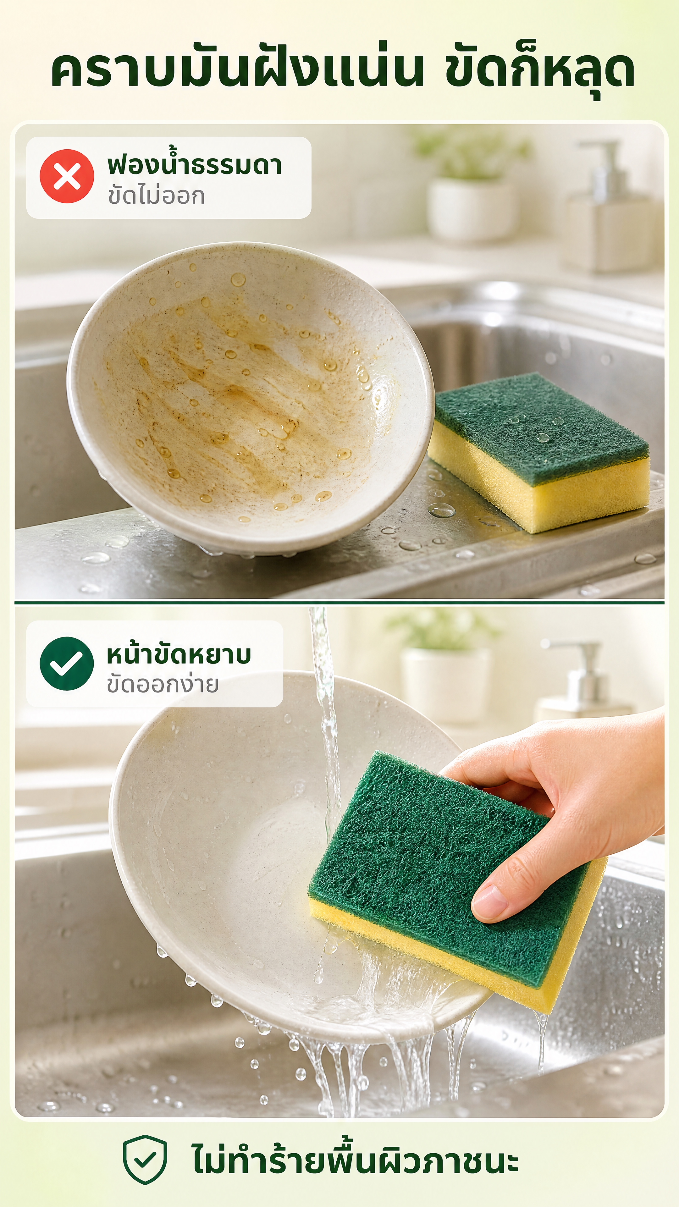[商品] 使用【图1】双面清洁海绵：保留绿色磨砂百洁布面与黄色… - 图片创意预览