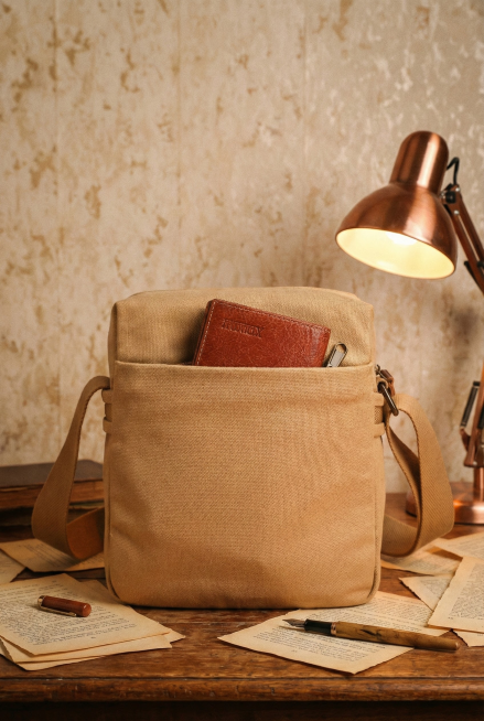 保持书包不变，将图片生成复古文艺的场景图预览效果