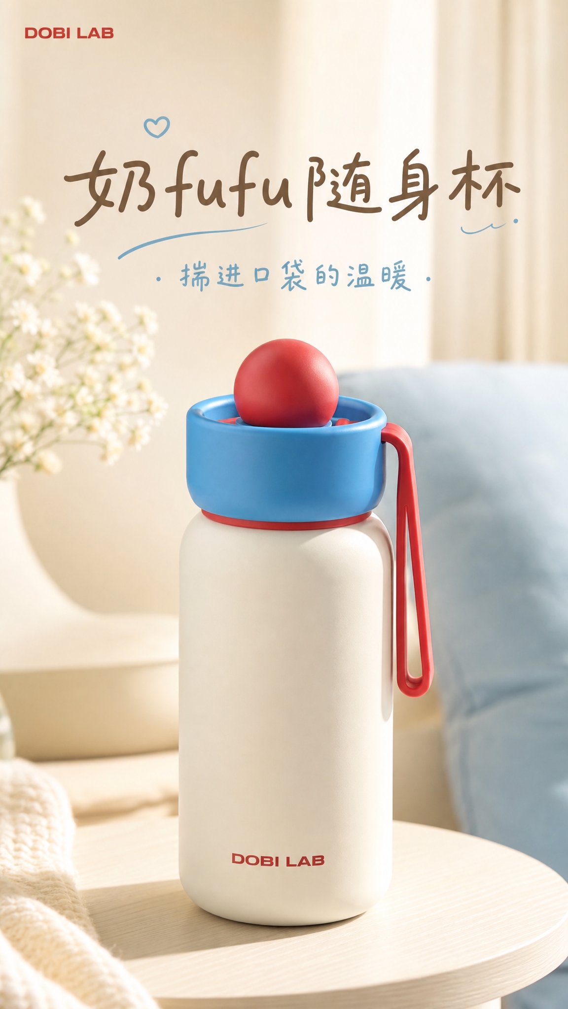 [主图-1] 小红书风格保温杯首图，主题：奶fufu随身保温杯… - 图片创意预览