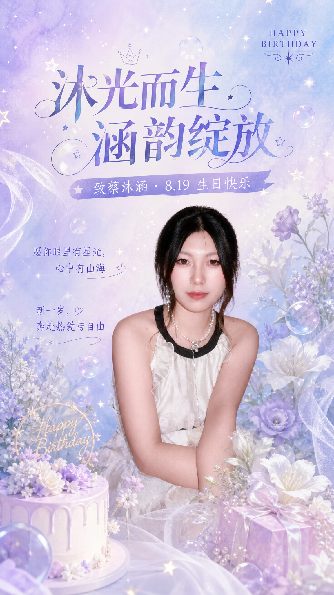 基于这张人物照片制作一张生日祝福海报，竖版9:16。人物面部保… - 图片创意预览