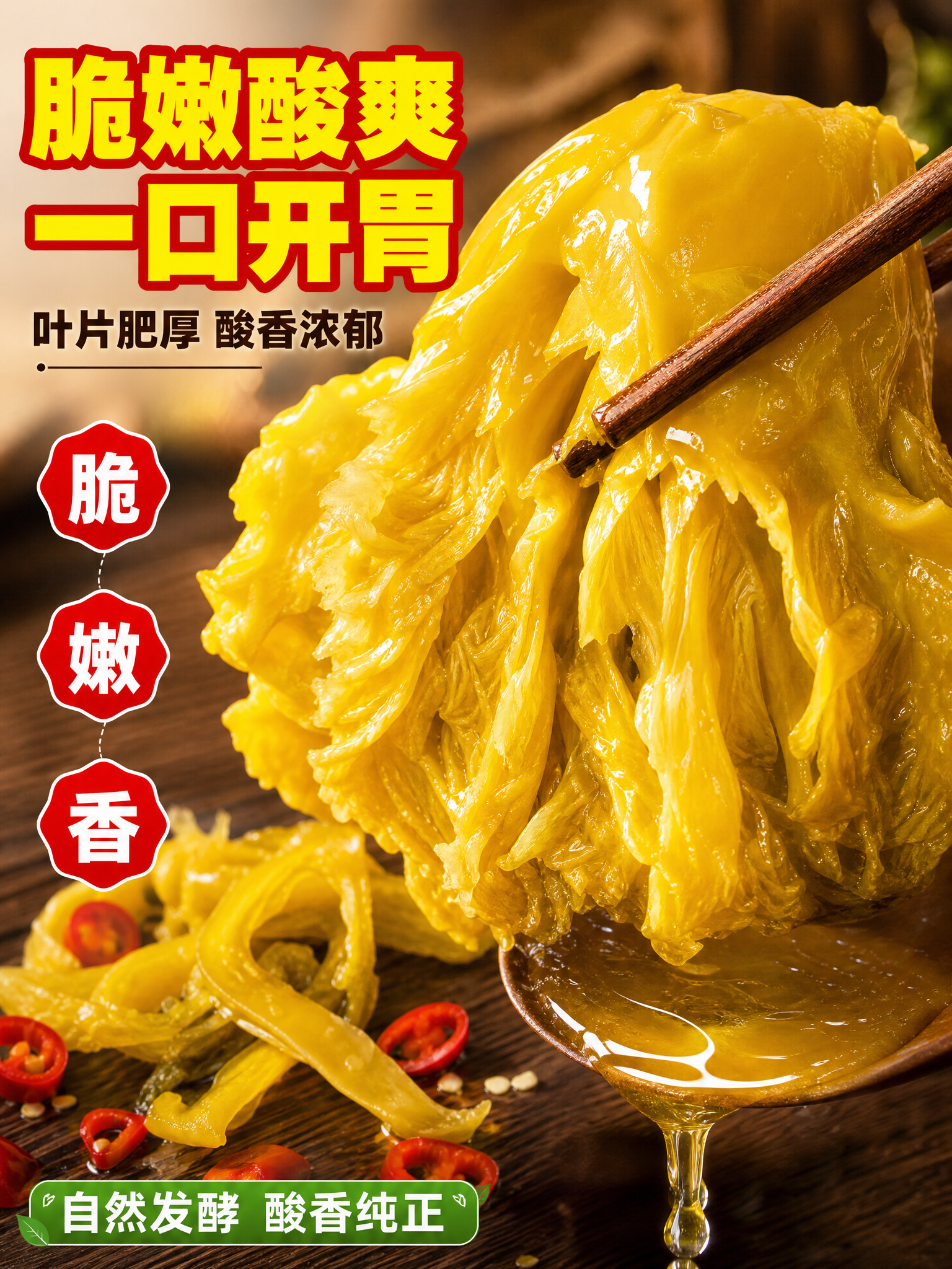 [商品] 使用【图1】酸菜实物图；保留酸菜金黄色泽、水润油亮质… - 图片创意预览