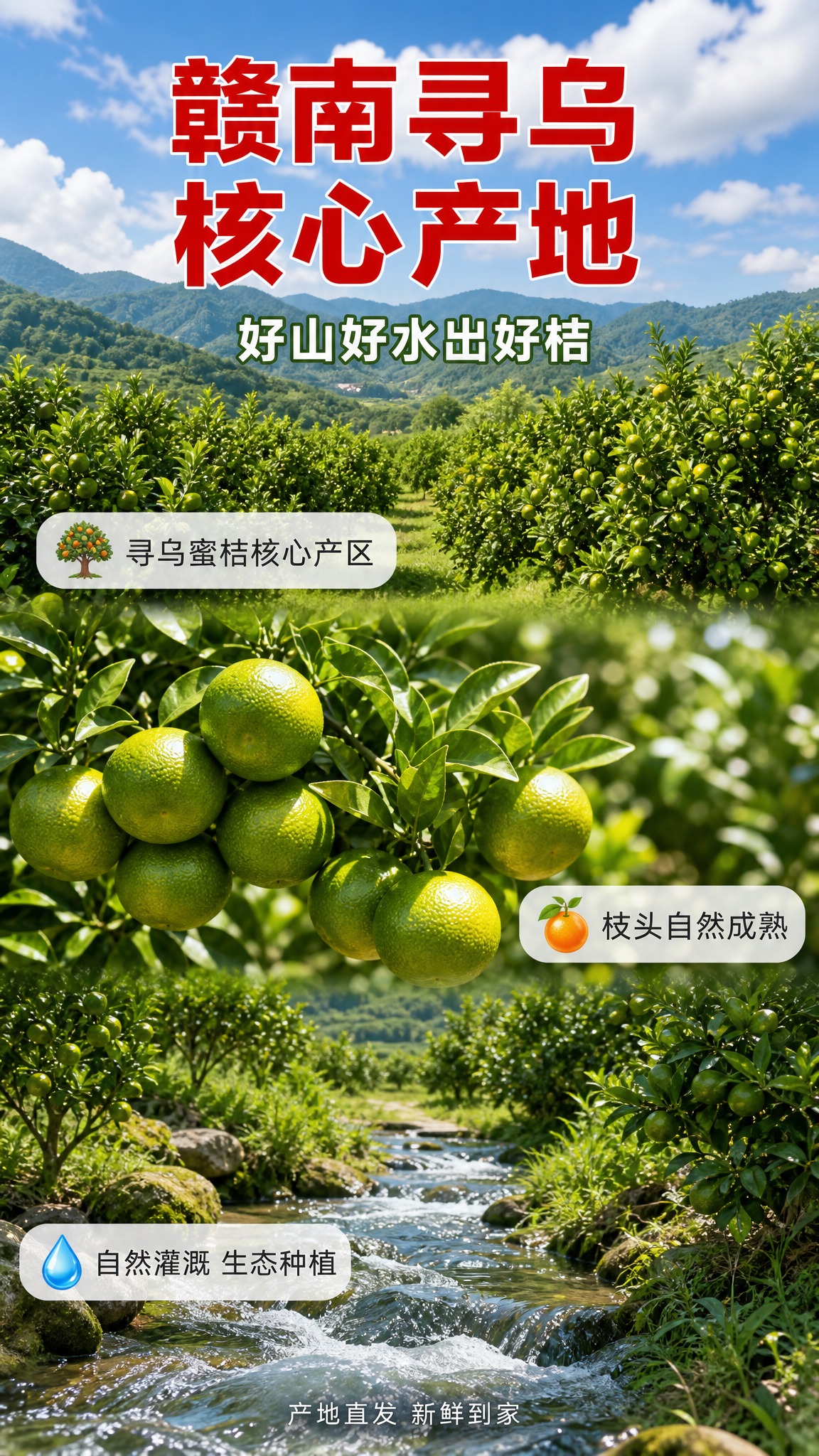 [详情页-2] 寻乌蜜桔产地优势图（9:16竖版），生鲜水果风… - 图片创意预览