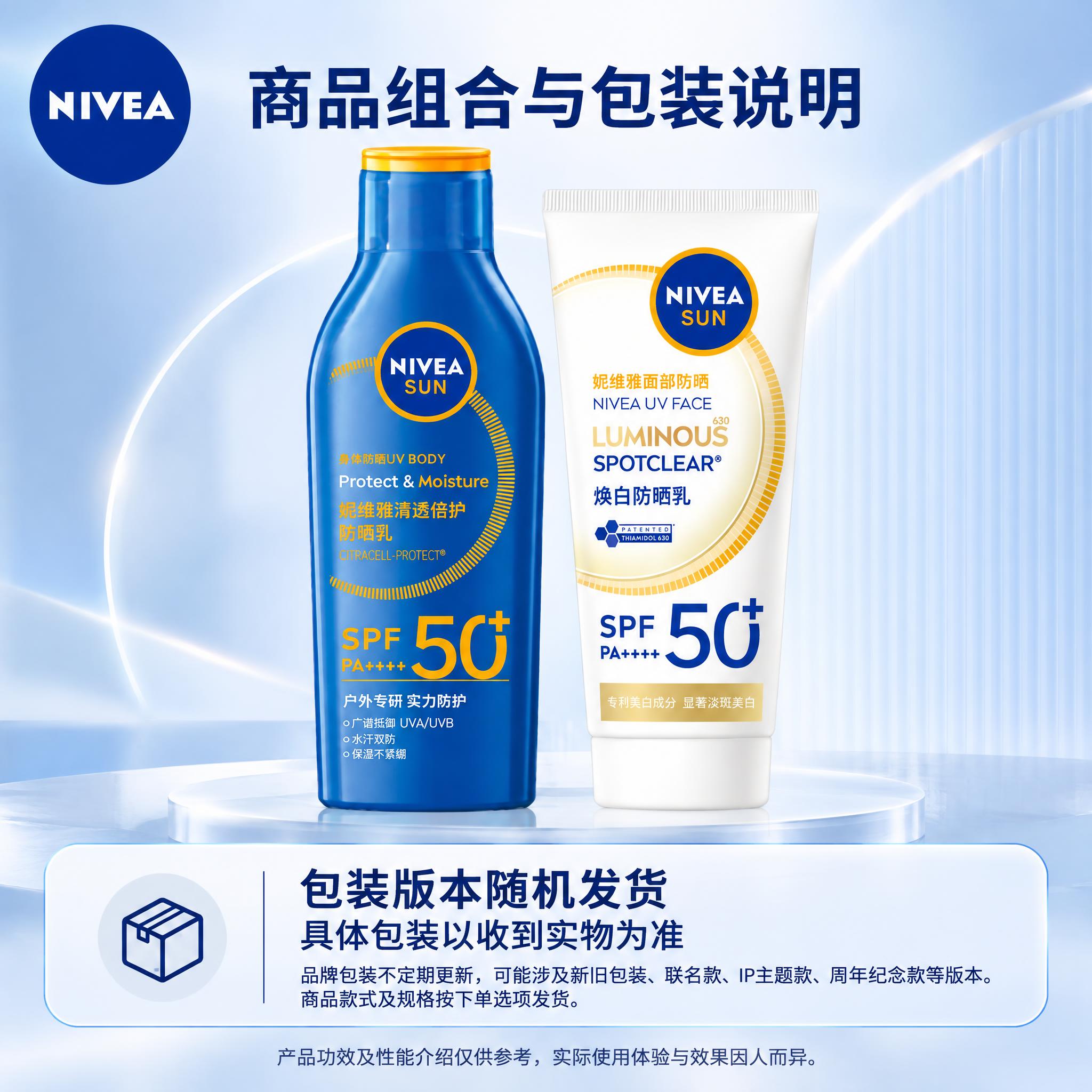 [主图-2] 商品群与包装说明：展示全部2款妮维雅防晒产品，配… - 图片创意预览