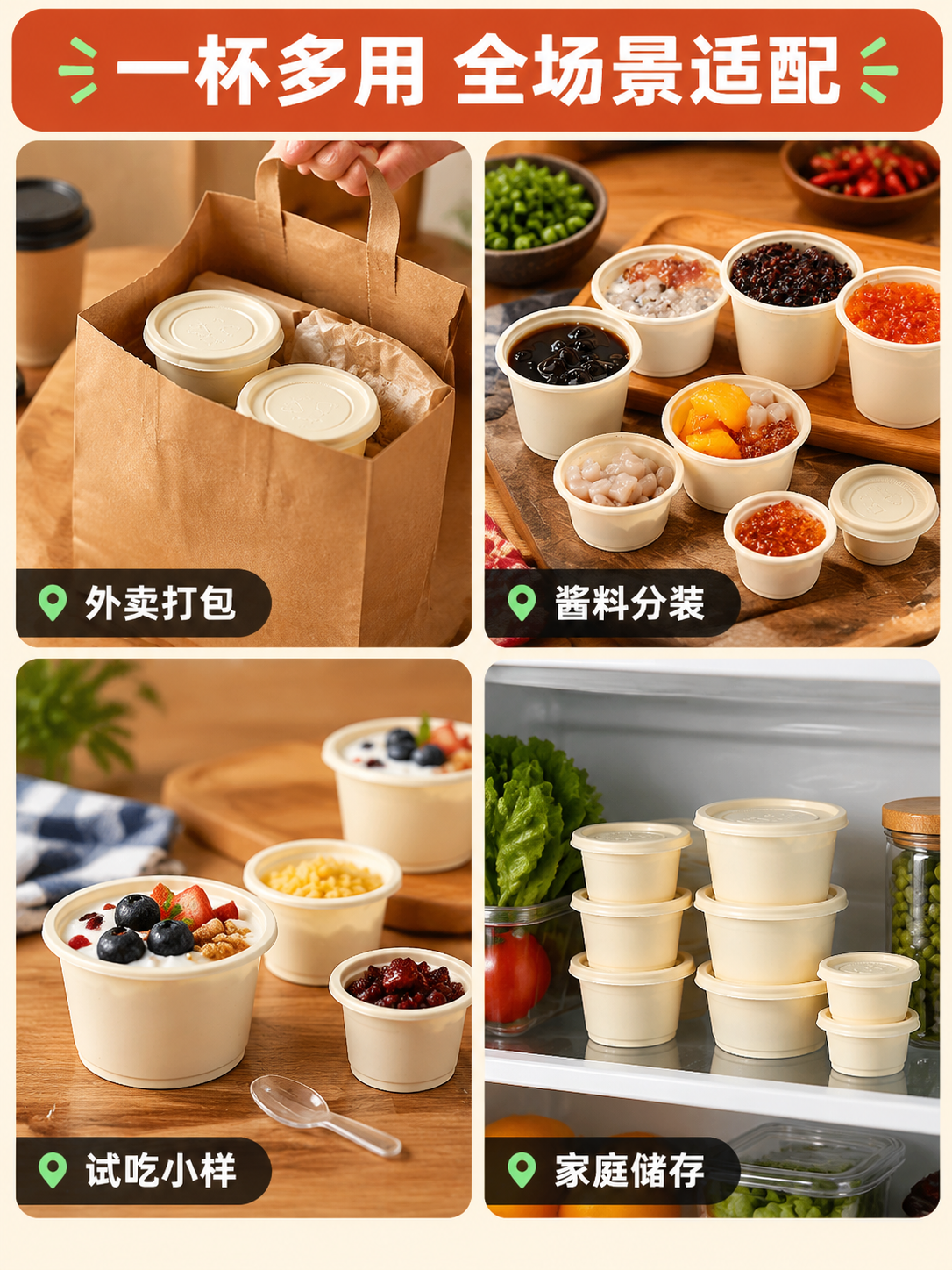 [商品] 使用【图1】米黄色玉米淀粉调料杯；保留各规格外观与材… - 图片创意预览